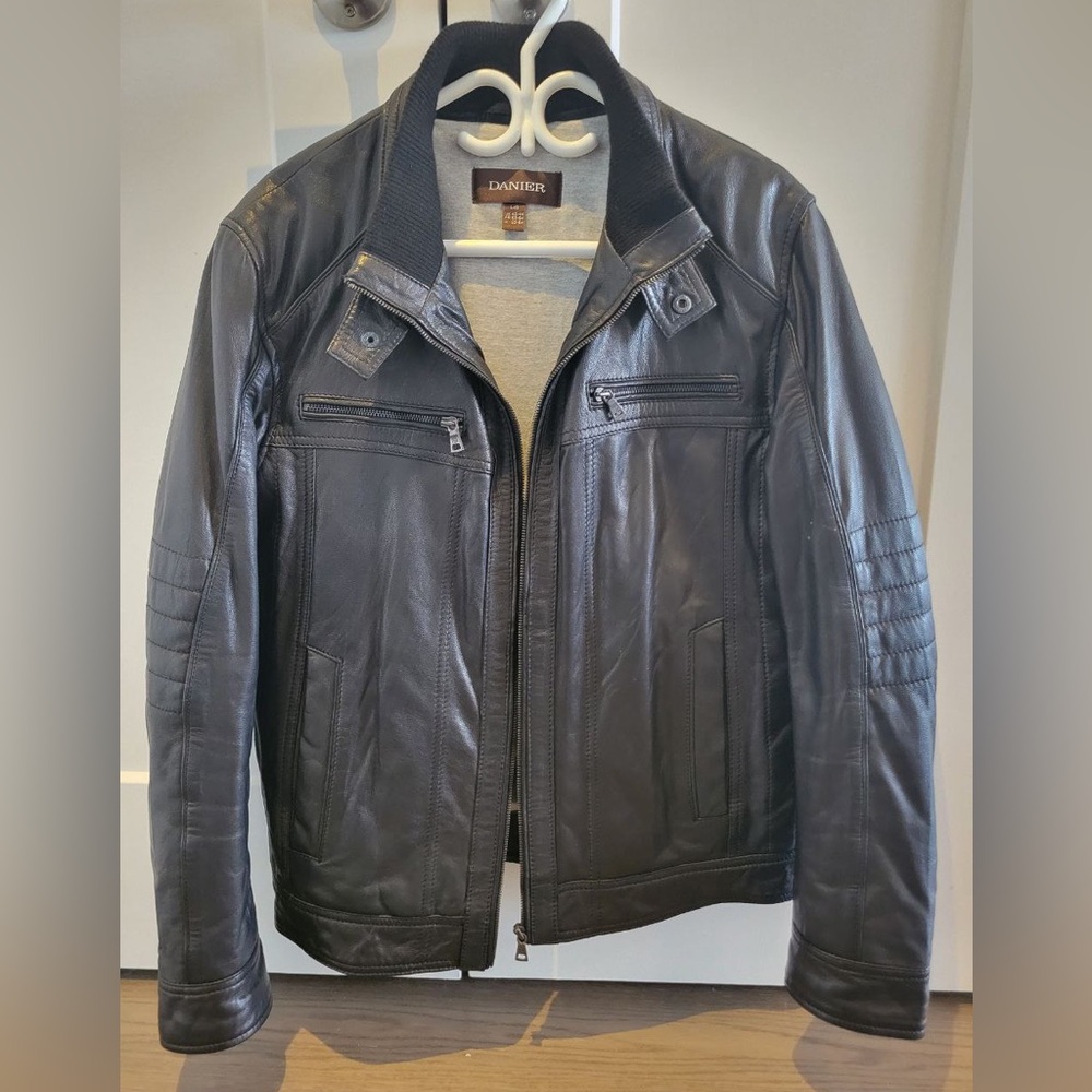 Danier Black Leather Jacket for Men